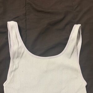 Sunday Best Ribbed Scoop Neck Tank - white